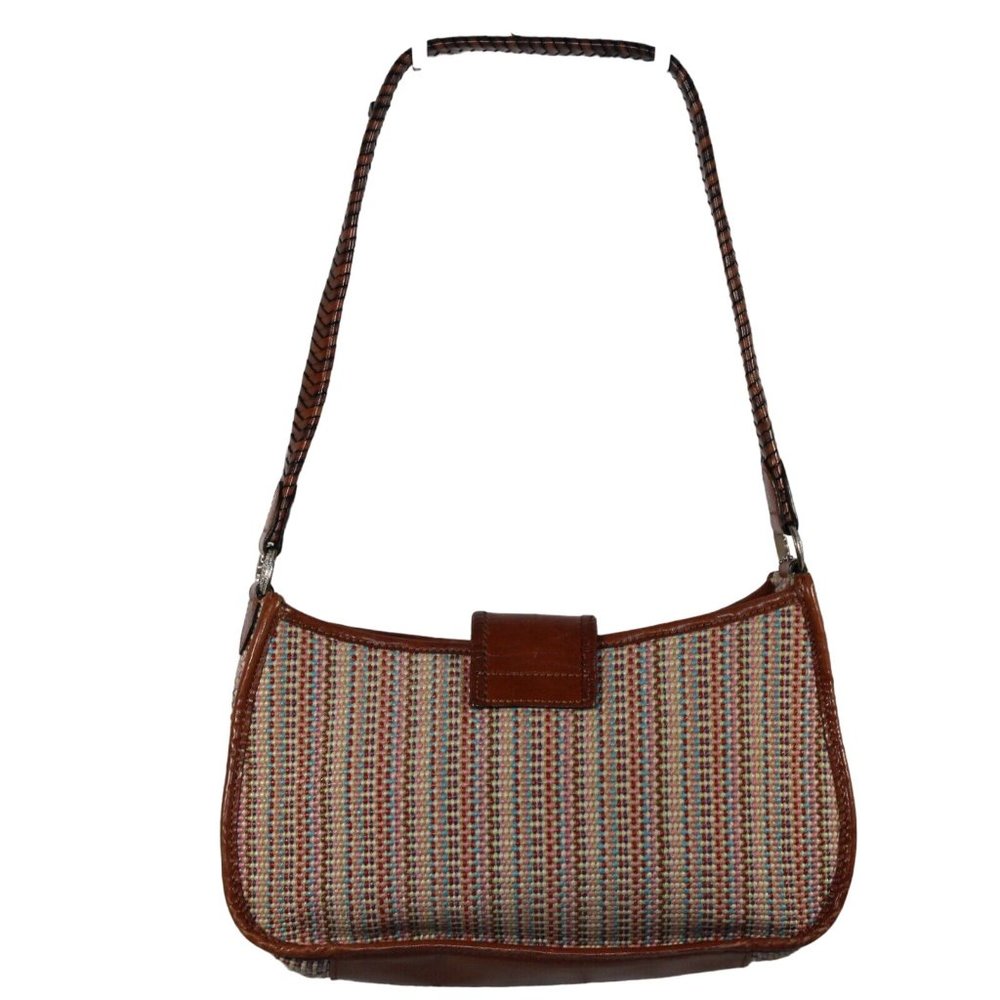 Fossil Fabric Woven Striped Multi Color Hobo Shou… - image 4